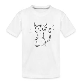Cat Animal Cartoon Pet - Kids' Premium Organic T-Shirt - white - Front