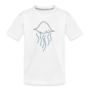 Symbole méduse animal marin bleu - T-shirt bio Premium Enfant - blanc - Devant