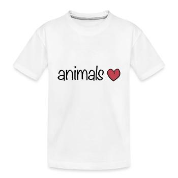 animaux coeur animal amour texte - T-shirt bio Premium Enfant - blanc - Devant