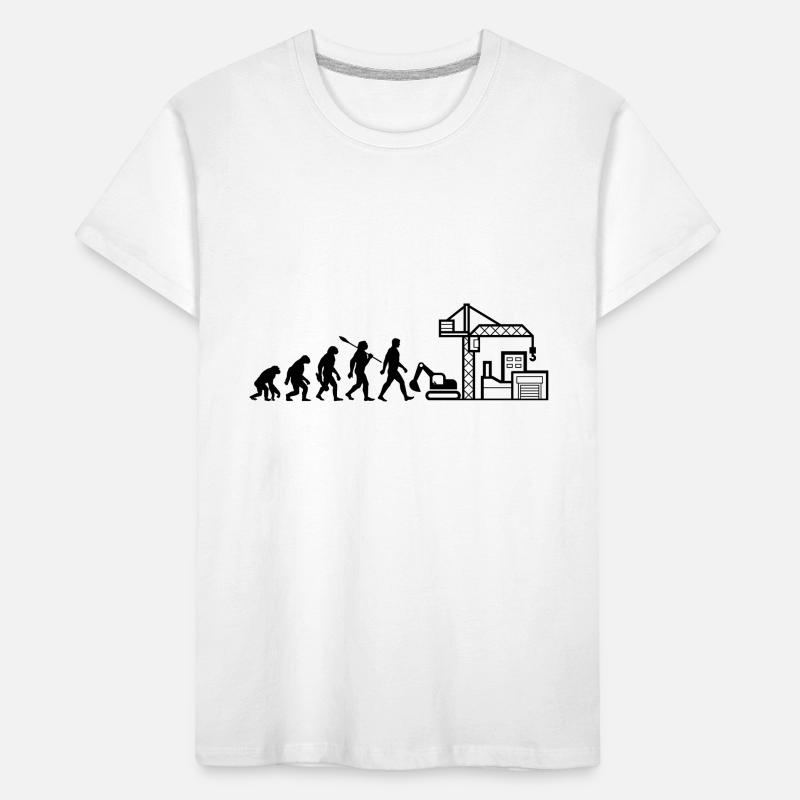 Evolution - Baustelle - Bauarbeiter Kinder Premium Bio T-Shirt