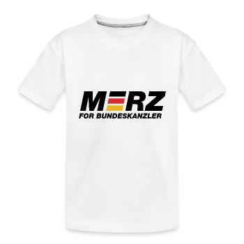 Merz for Bundeskanzler - Kanzler - Kanzlerkandidat - Kinder Premium Bio T-Shirt - Weiß - Vorne
