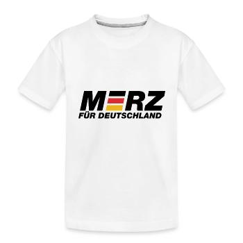 Merz für Deutschland - Kanzler - Kanzlerkandidat - Kinder Premium Bio T-Shirt - Weiß - Vorne