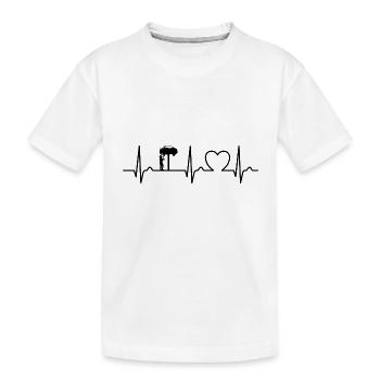 Courbe ECG - Courbe cardiaque - Mécanique - T-shirt bio Premium Enfant - blanc - Devant