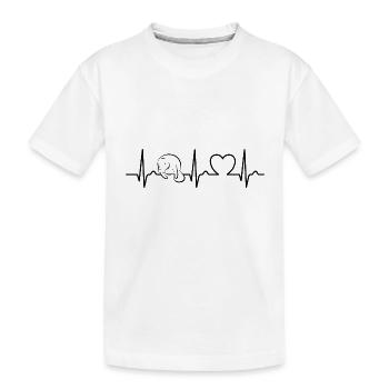 Courbe ECG - Courbe cardiaque - Pouls - Lamantin - Lamantin - T-shirt bio Premium Enfant - blanc - Devant