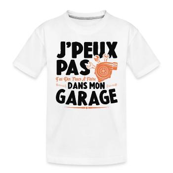 Je Peux Pas J'ai Des Trucs À Faire Dans Mon Garage - T-shirt bio Premium Enfant - blanc - Devant