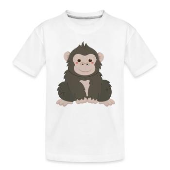Gorilla - Kinder Premium Bio T-Shirt - Weiß - Vorne