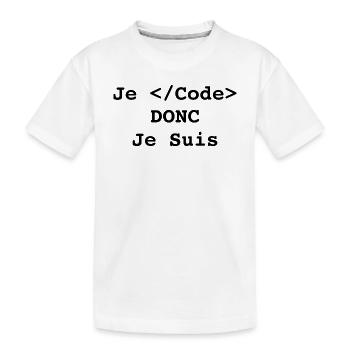 Je code donc je suis informatique et programmeur - T-shirt bio Premium Enfant - blanc - Devant