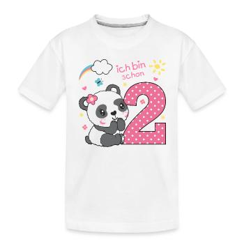 2. Geburtstag niedlicher Panda Mädchen - Kinder Premium Bio T-Shirt - Weiß - Vorne