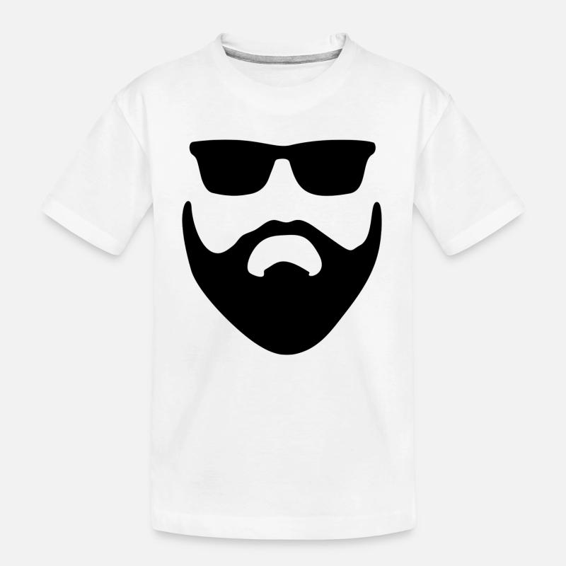 Bart mit Brille - Kinder Premium Bio T-Shirt - Weiß