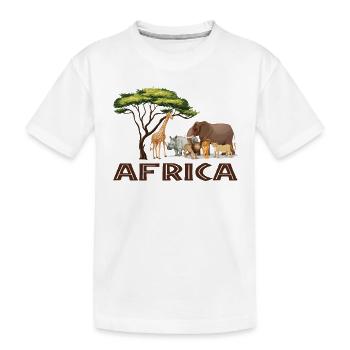 Afrika Grafik - Kinder Premium Bio T-Shirt - Weiß - Vorne
