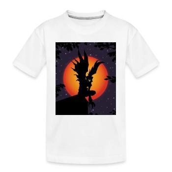 Gruseliges Todesmonster Gruseliger Mond Halloween Kostüm - Kinder Premium Bio T-Shirt - Weiß - Vorne