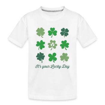 Es ist dein Glückstag - Kinder Premium Bio T-Shirt - Weiß - Vorne