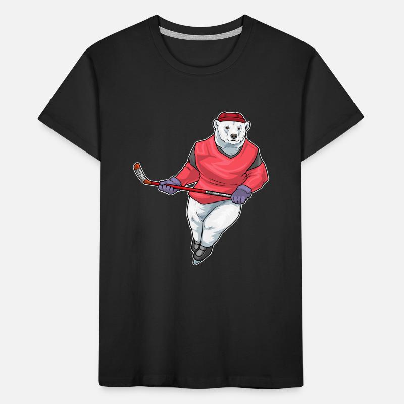Eisbär Eishockey Eishockeyschläger Kinder Premium Bio T-Shirt