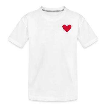 herz - Kinder Premium Bio T-Shirt - Weiß - Vorne