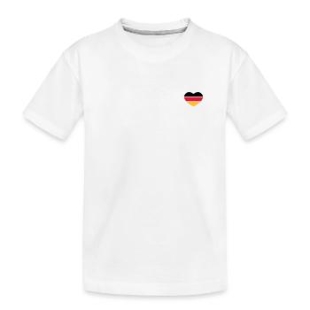 Herz 3 couleurs - Noir Rouge Or - France - T-shirt bio Premium Enfant - blanc - Devant
