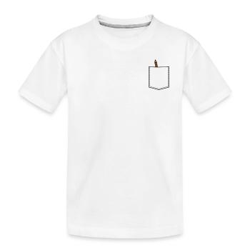 Chest pocket with pencil - Kids' Premium Organic T-Shirt - white - Front