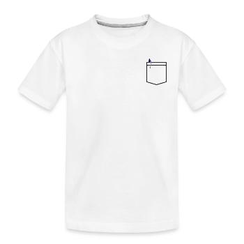 Brusttasche - Kinder Premium Bio T-Shirt - Weiß - Vorne