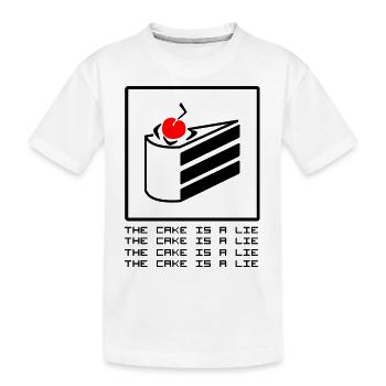 THE CAKE IS A LIE - Kinder Premium Bio T-Shirt - Weiß - Vorne