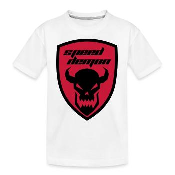 Speed Demon - Kinder Premium Bio T-Shirt - Weiß - Vorne