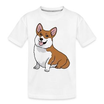Pembroke Welsh Corgi Cardigan chien - T-shirt bio Premium Enfant - blanc - Devant