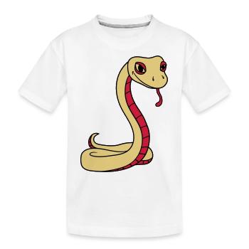 snake face head gecko lizard real reptile - Kids' Premium Organic T-Shirt - white - Front
