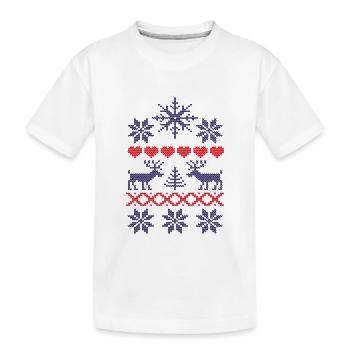 Winter - Kinder Premium Bio T-Shirt - Weiß - Vorne