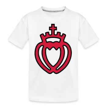 coeur vendeen coeur croix couronne fidélité couple - T-shirt bio Premium Enfant - blanc - Devant