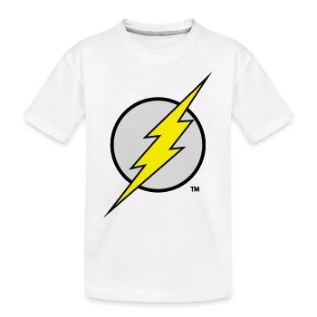 Justice League Flash Logo - Kinder Premium Bio T-Shirt - Weiß - Vorne