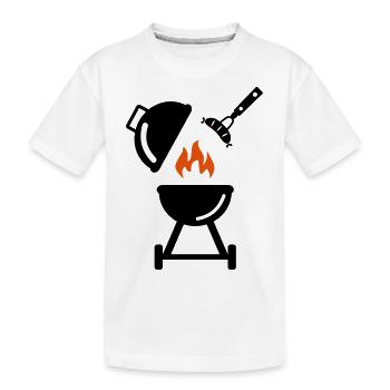 Grill mit Wurst - Kinder Premium Bio T-Shirt - Weiß - Vorne