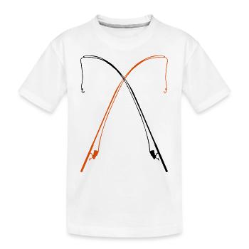 angel fishing - Kinder Premium Bio T-Shirt - Weiß - Vorne