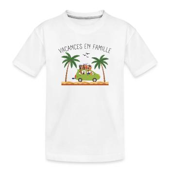Vacances en Famille Personnalisé - T-shirt bio Premium Enfant - blanc - Devant