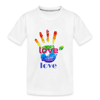 Pride Hand - Kinder Premium Bio T-Shirt - Weiß - Vorne