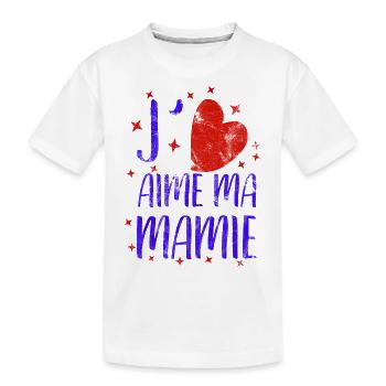 ich liebe meine Oma J aime ma mamie auf hell - Kinder Premium Bio T-Shirt - Weiß - Vorne