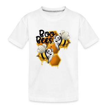 Boo bees mit Wabe - Kinder Premium Bio T-Shirt - Weiß - Vorne