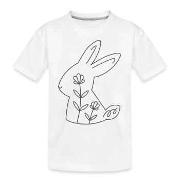 Contour de lapin floral - T-shirt bio Premium Enfant - blanc - Devant