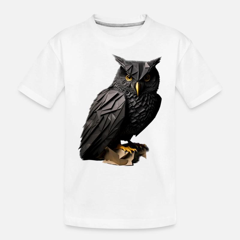 Eule - Kinder Premium Bio T-Shirt - Weiß