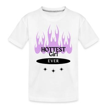 La fille la plus chaude de tous les temps - T-shirt bio Premium Enfant - blanc - Devant