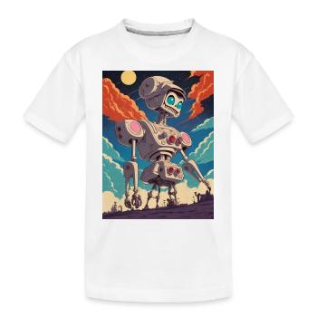 50er Jahre Cartoon - Crazy Roboter - Sci-Fi - Kinder Premium Bio T-Shirt - Weiß - Vorne