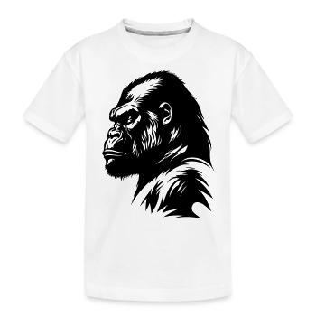 Gorilla Symbol Silhouette - Kinder Premium Bio T-Shirt - Weiß - Vorne
