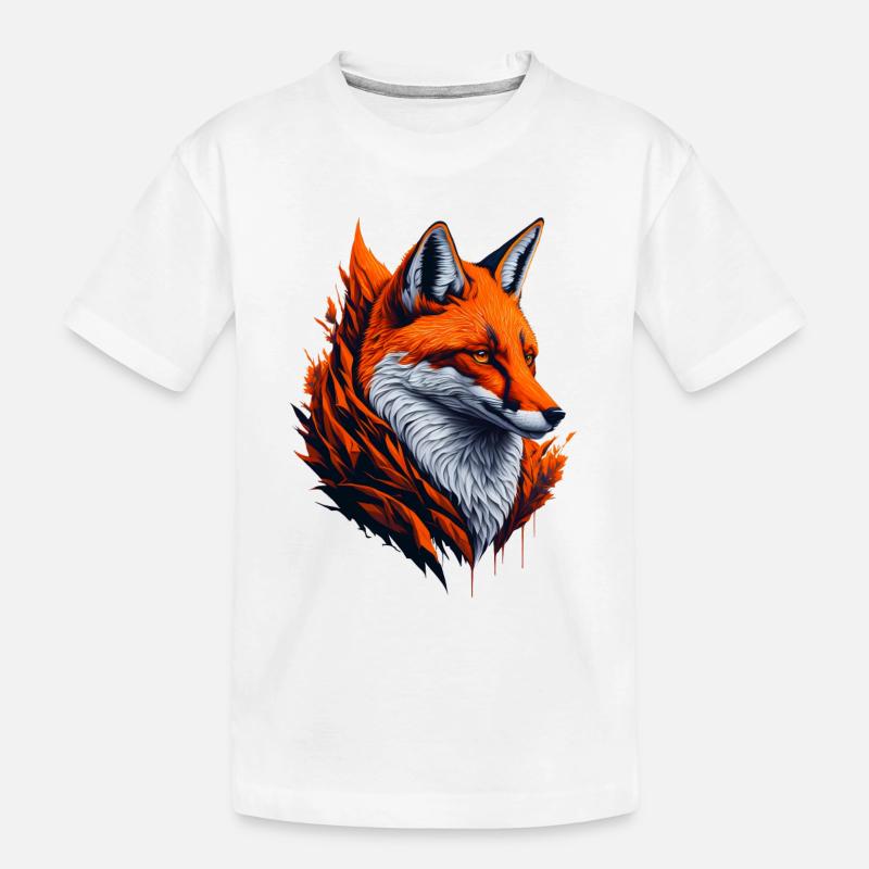 Fox 3 - Kinder Premium Bio T-Shirt - Weiß
