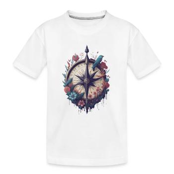 Compass, Direction, Travel, Life Guide - Kids' Premium Organic T-Shirt - white - Front