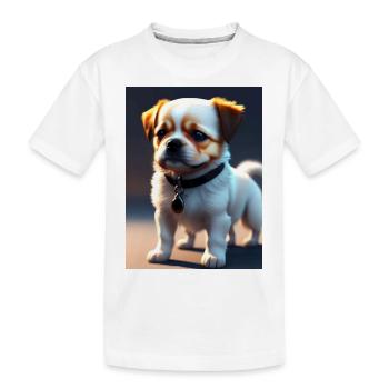 chien mignon - T-shirt bio Premium Enfant - blanc - Devant