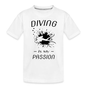 diving is my passion - Kinder Premium Bio T-Shirt - Weiß - Vorne