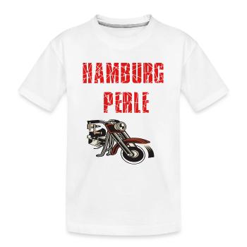 HamburgPerle - Kinder Premium Bio T-Shirt - Weiß - Vorne