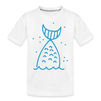 Queue de sirène bleue hors de l’eau - T-shirt bio Premium Enfant - blanc - Devant
