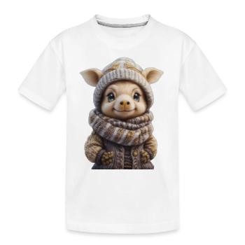 Animal d’hiver mignon - T-shirt bio Premium Enfant - blanc - Devant