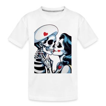 Skelett Paar - Kinder Premium Bio T-Shirt - Weiß - Vorne