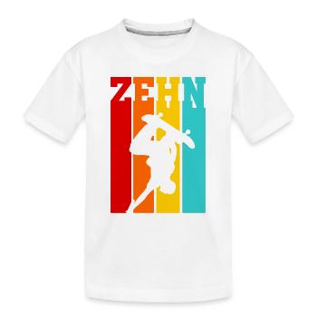 Zehn Jahre alt - Alter - Geburtstag - Kind Skater - Kinder Premium Bio T-Shirt - Weiß - Vorne