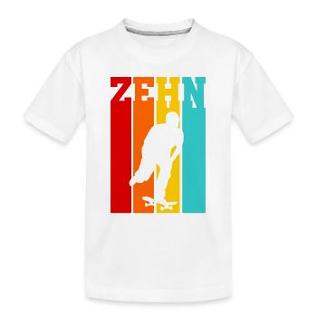 Zehn Jahre alt - Alter - Geburtstag - Kind Skater - Kinder Premium Bio T-Shirt - Weiß - Vorne