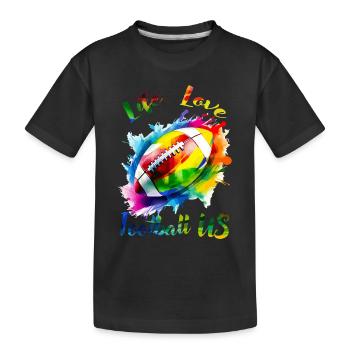 Leben Liebe Fußball USA - Kinder Premium Bio T-Shirt - Schwarz - Vorne